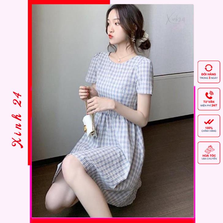 Váy xòe, Đầm xòe sọc kẻ caro thiết kế trẻ trung | BigBuy360 - bigbuy360.vn