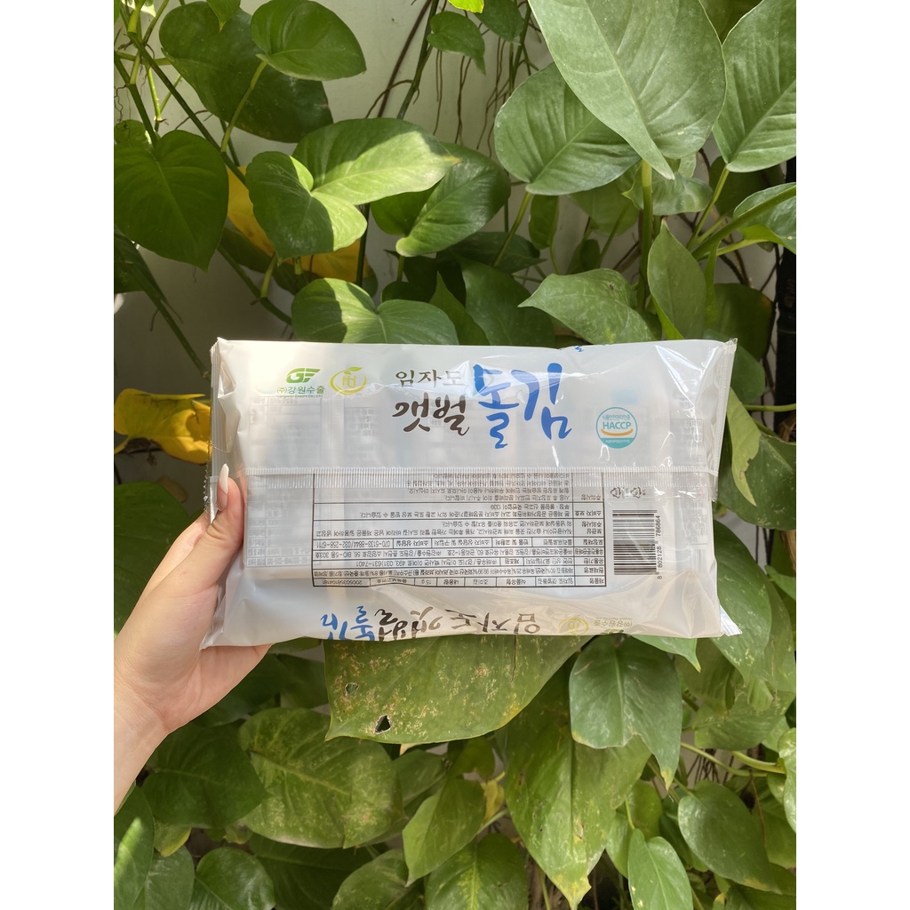 Rong Biển Hàn Quốc Sấy Khô Gangwon Seaweed 54% (Lốc 3 gói x 5g-trắng)