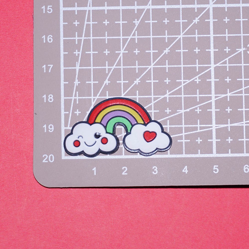RAINBOW Cartoon Rainbow Patch DIY Accessories Silicone Glue Patch Glues Colorful Scrapbook Decoration Art Craft Handmade Phone Case Decor PVC Stickers
