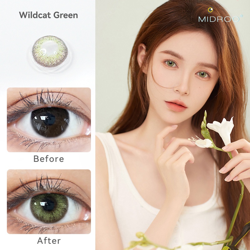 Midroo 1 Cặp Kính Áp Tròng 0-8 Độ 14.0mm Vỏ Mềm Trang Điểm Tiện Dụng
