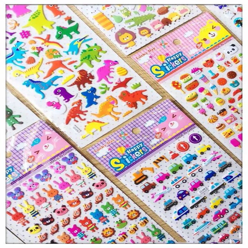 Hình dán sticker cute Combo 10 hình siêu to hình nổi 3D KT 24x10cm đa dạng mẫu dán công chúa cô gái siêu nhân - TOPKIDS