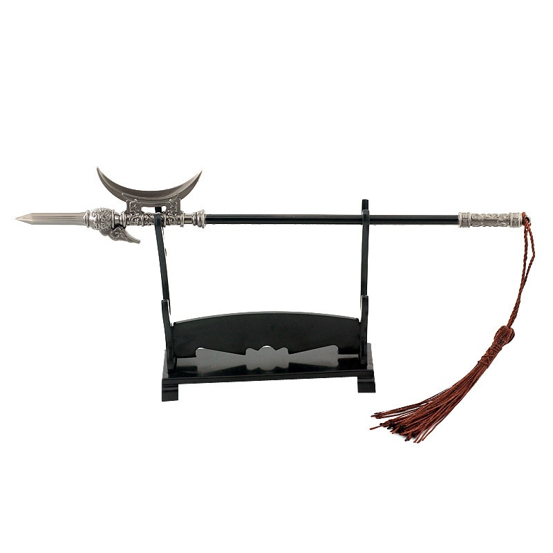 Móc khóa mô hình Phương Thiên Họa Kích của Lữ Bố trong Tam Quốc chất liệu hợp kim dài 22cm.