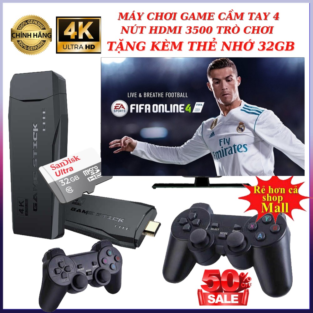 Máy chơi game cầm tay 4 nút HDMI 3500 Tặng thẻ 32GB trò chơi cổ điển PS1/Nitendo switch/FC Compact/FC bảo hành 24 tháng