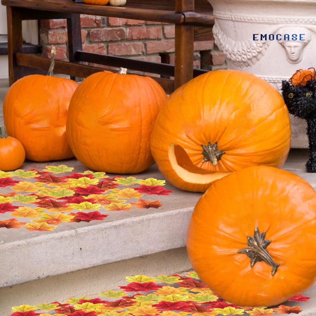 Túi 50 Lá Phong Giả Bằng Vải Không Phai Màu Dùng Trang Trí Halloween