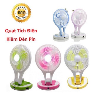 Quạt sạc kèm đèn LED siêu sáng gấp gọn - Quạt tích điện mini fan