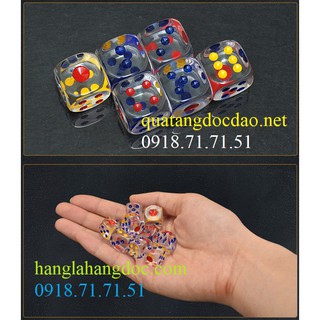 Combo 05 viên xí ngầu nhựa trong suốt đồ chơi độc đáo & cá tính