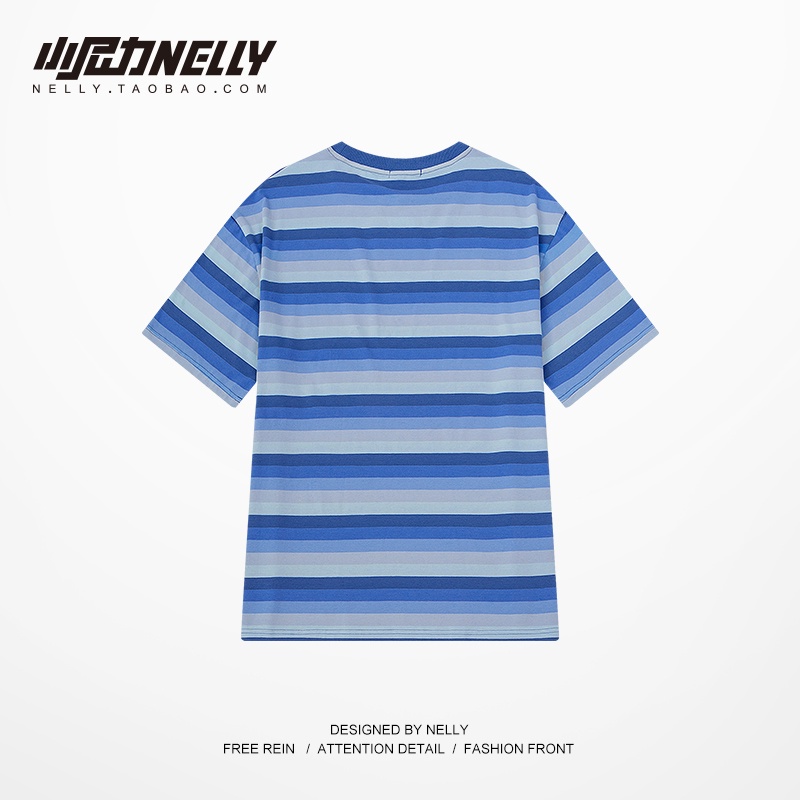 Áo thun Nelly - Heybig : Mẫu KẺ NGANG XANH