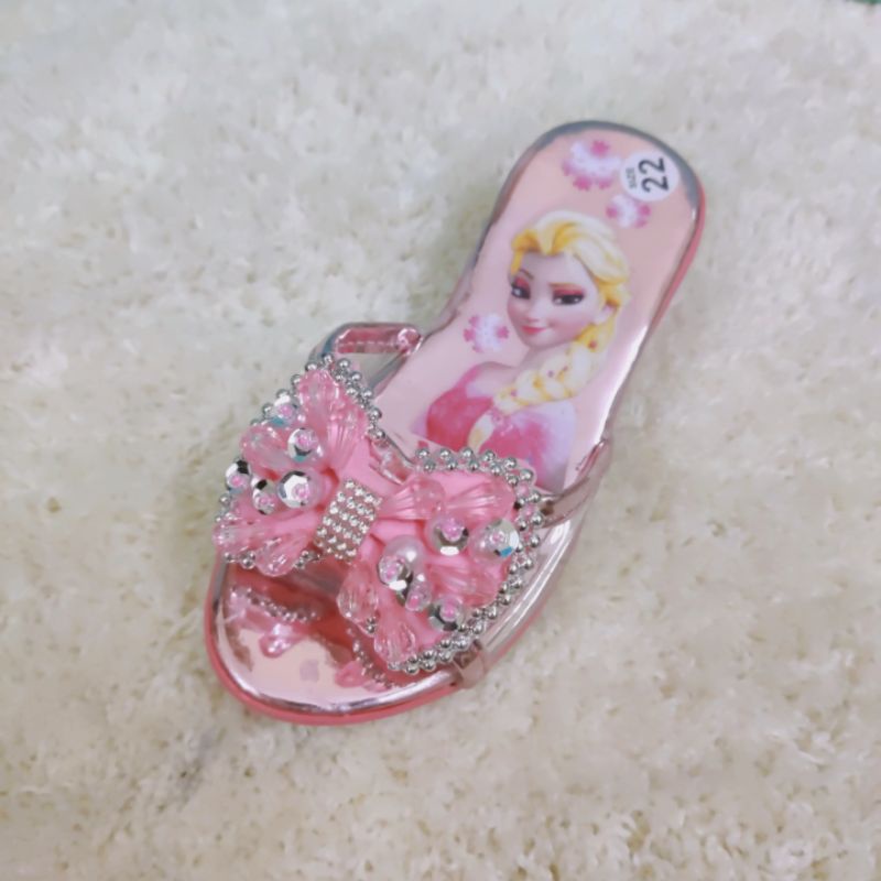 Guốc trẻ em elsa nơ đính đá ngọc