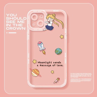 Sailor Moon Ốp Điện Thoại TPU Trong Suốt In Hình Thủy Thủ Mặt Trăng Cho iPhone 14 Pro Max 13 12 Mini 11 XS XR X 8 7 Plus 6S 6 SE