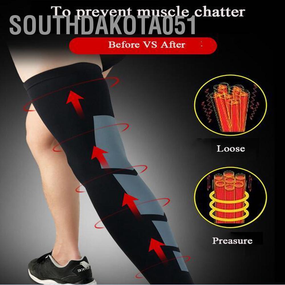 Southdakota051 3 Colors M/L Elastic Anti-slip Long Calf Support Leg Compression Sleeve For Outdoor Sports