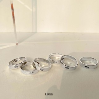 [Bạc] Nhẫn trơn Main (khắc theo yêu cầu) Grace Jewelry