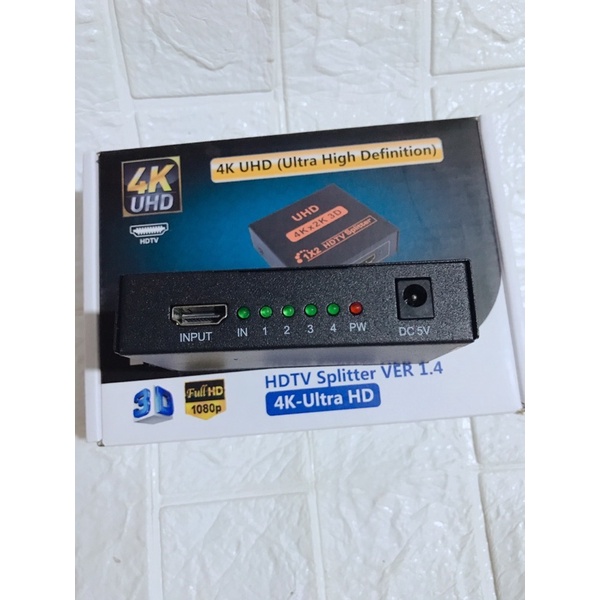 Hup HDMI Bộ Chia HDMI 4K 1 ra 4 Cổng Kết Nối 1 Máy Tính Ra 4 Màn Hình Chiếu Cùng Lúc