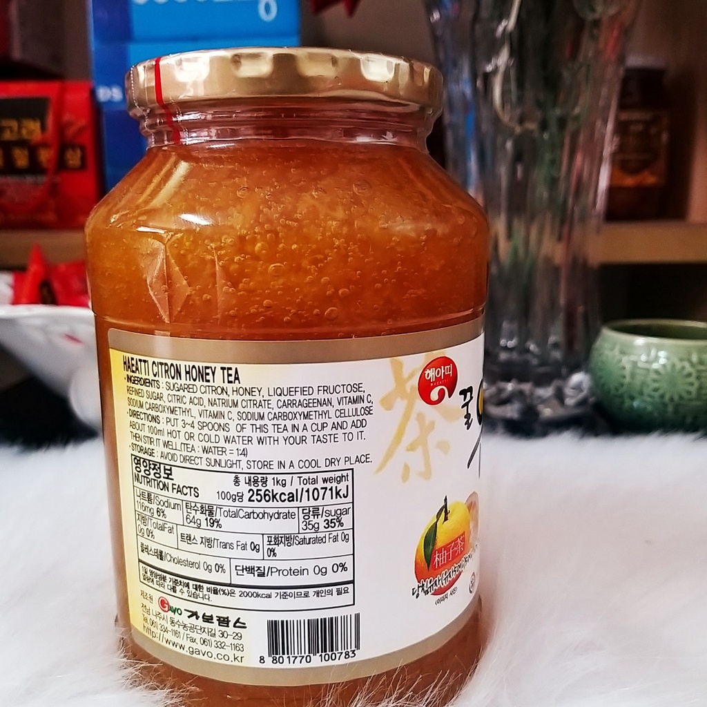 Mật ong chanh đào Hàn Quốc Nắp Vàng 1kg | BigBuy360 - bigbuy360.vn