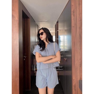 Set sơmi croptop kèm short thô (Ảnh thật)