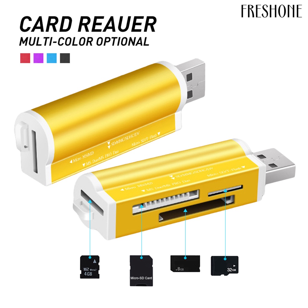 Đầu Đọc Thẻ Nhớ Usb Tf / Micro-Sd / Ms / M2 4 Trong 1 Cho Máy Tính | BigBuy360 - bigbuy360.vn