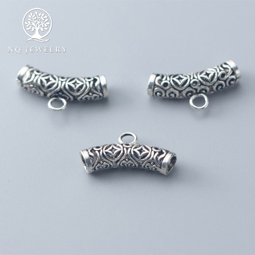 Charm bạc hình đốt trúc họa tiết đồng tiền treo - NQ Jewelry