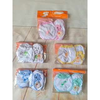 Set bao tay bao chân cột dây trắng Mintuu