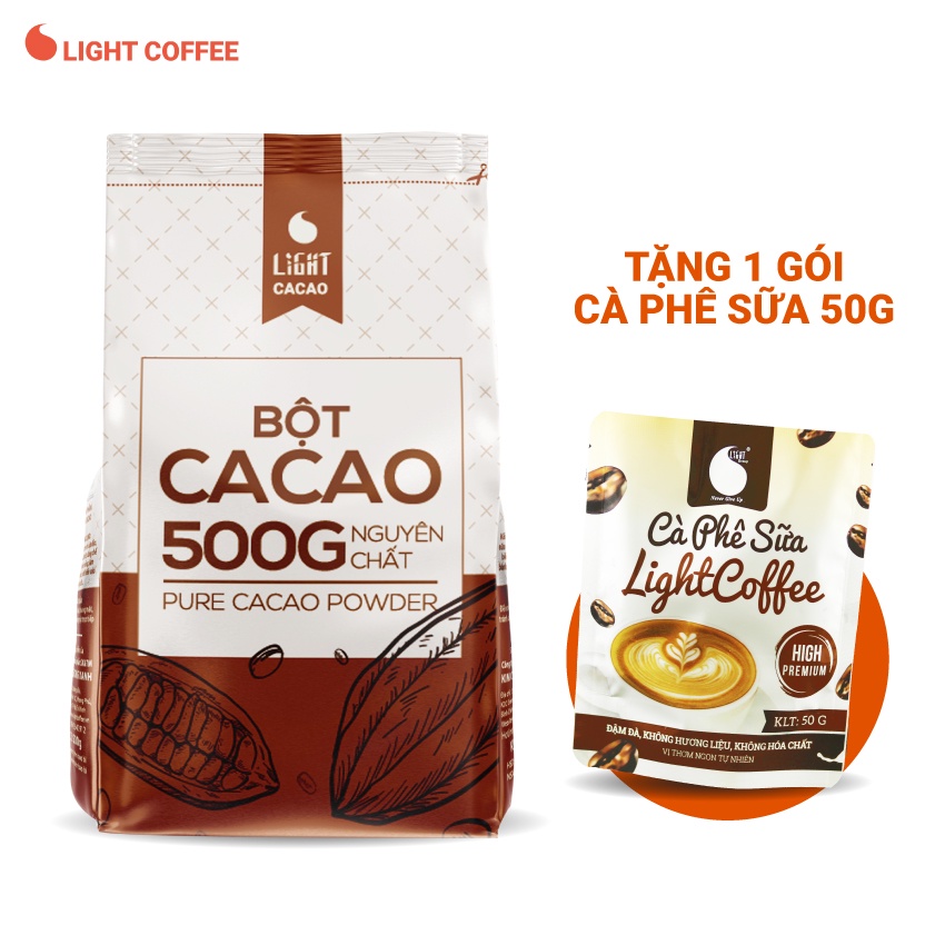 [Mã BMBAU50 giảm 7% đơn 99K] Bột Cacao nguyên chất vị đậm đà, thơm ngon từ Light Coffee - Gói 500g