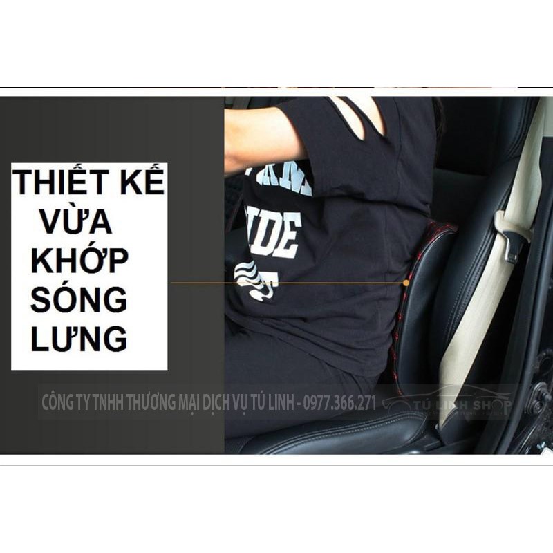 Gối tựa lưng trên ô tô massage rung thư giãn- loại bọc Da