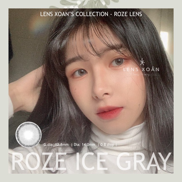 KÍNH ÁP TRÒNG ROZE ICE GRAY CỦA B.S.COR ( Hạn 6 tháng): LENS XÁM KHÓI VIỀN SÁNG TÂY | LENS XOẮN (GIÁ 1 CHIẾC, ĐỌC LƯU Ý)