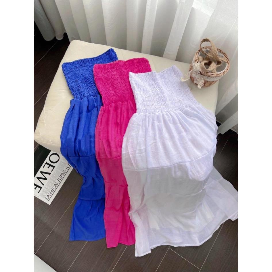 Đầm Maxi Du Lịch Cúp Ngưc Dập Ly Bo Chun Cao Cấp