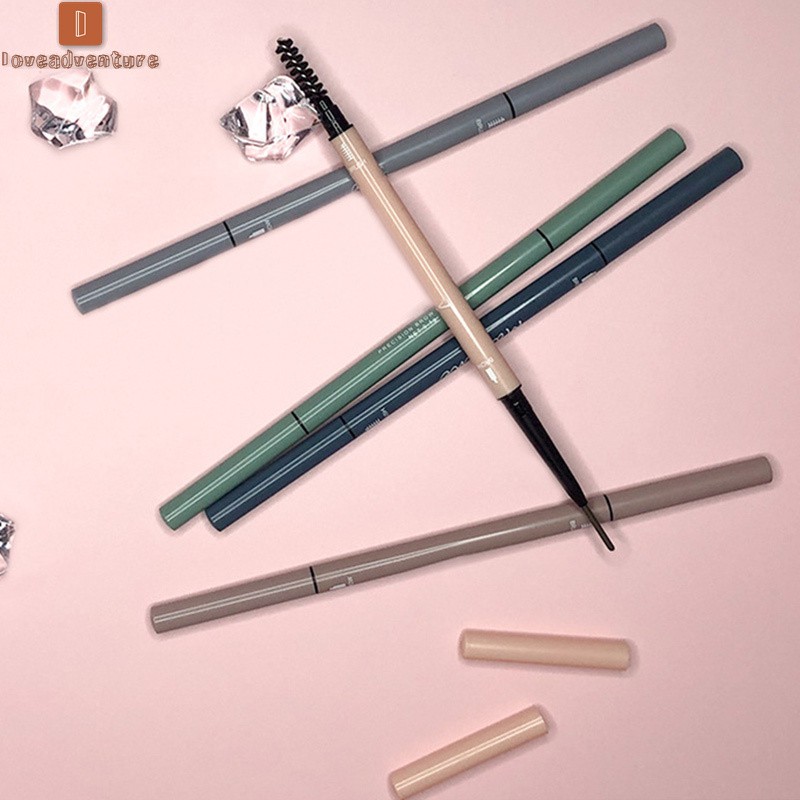 Double-Headed Ultra-Fine Eyebrow Pencil Auto-Rotating Eyebrow Pencil Durable Waterproof Sweat-Proof