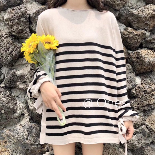 Áo len pull kẻ ngang