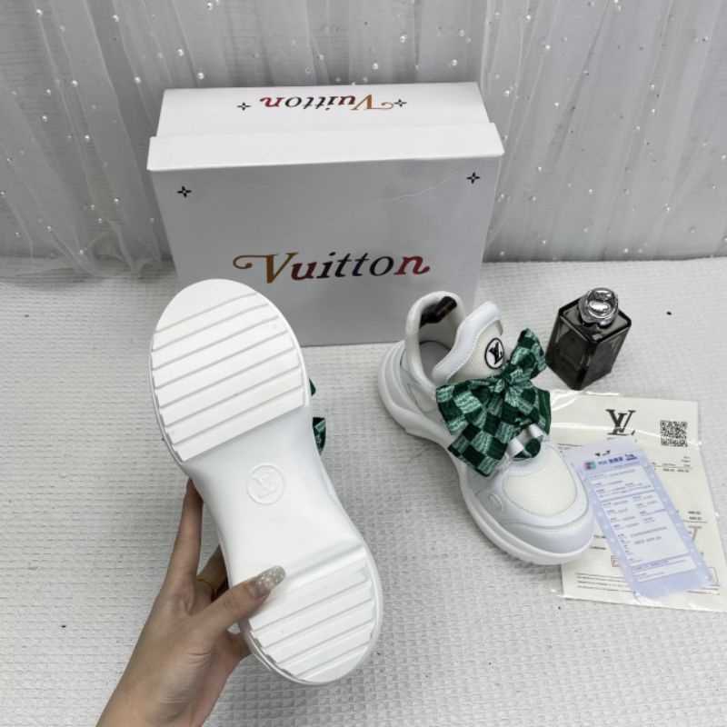 x Giày Thể Thao Nữ Cột Nơ L.v Da Mềm Êm Fullbox Bill Túi Cao Cấp