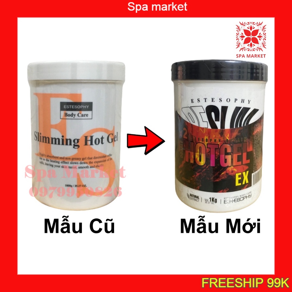 Gel nóng Kem tan mỡ ES gấp đôi tác dụng giảm béo Slimming Hot Gel hũ 1kg