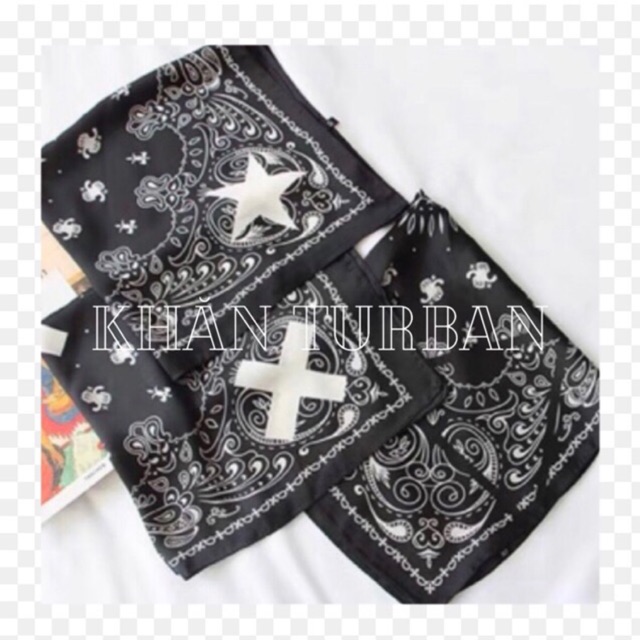 Khăn turban bandana lụa vuông size 60x60cm phong cách streetstyle