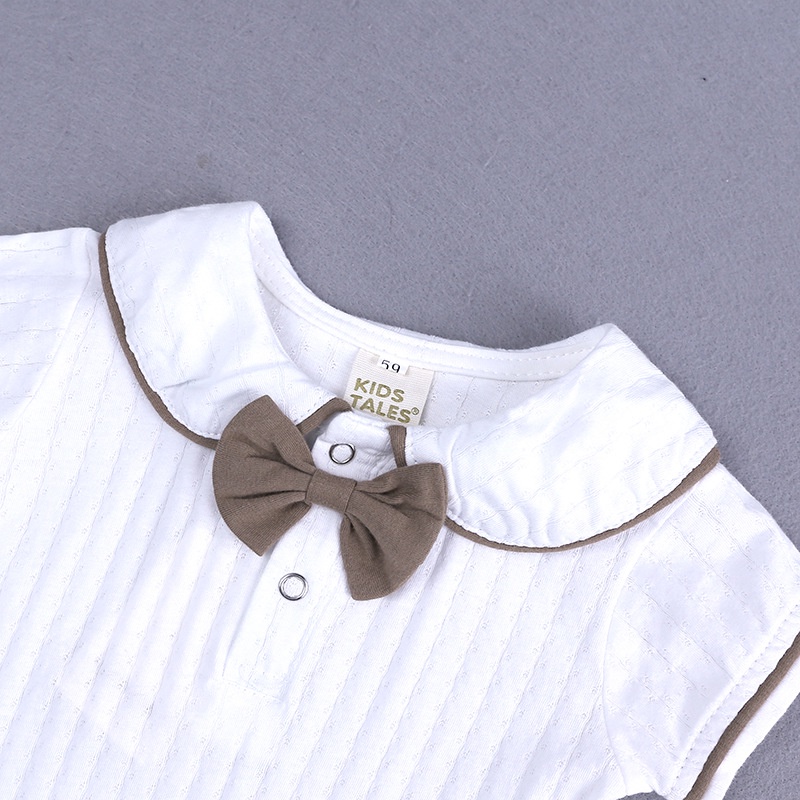 Bộ Áo Liền Quần Tay Ngắn Bằng Cotton In Họa Tiết Dành Cho Bé Trai Bé Gái 0-24 Tháng Tuổi