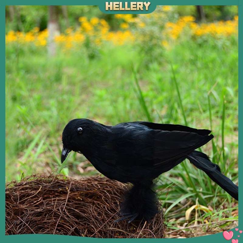 Set 6 Chú Chim Nhồi Bông Màu Đen Dùng Làm Đạo Cụ Hóa Trang Halloween