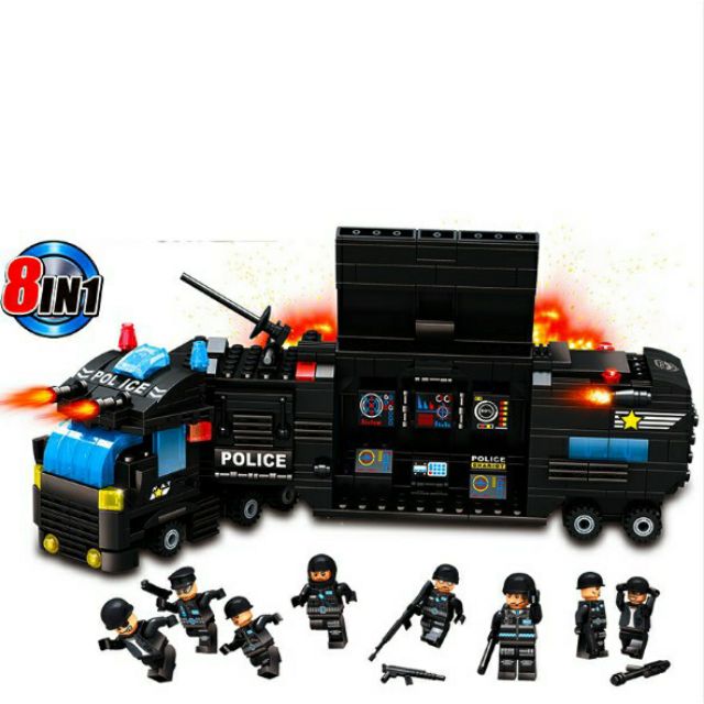 Bộ lắp ráp lego Swat biến đổi 25 mô hình cảnh sát đặc nhiệm