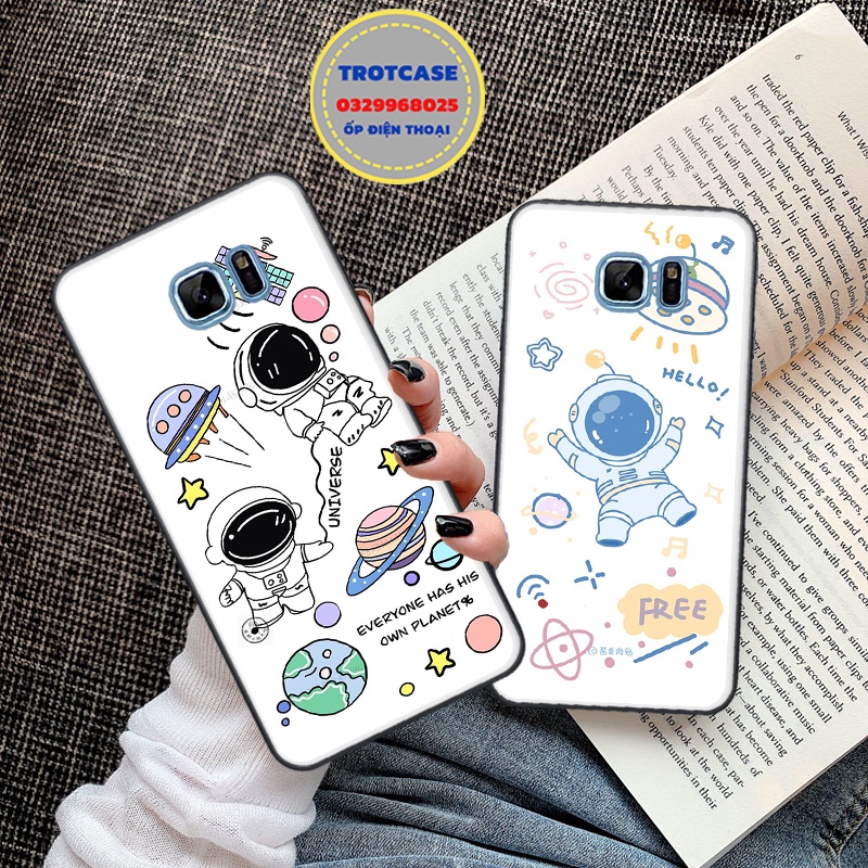 Ốp lưng điện thoại Samsung Note Fe / S6 / S7 / S6 Edge / S7 Edge / Note 5 - in hình phi hành gia vũ trụ nền trắng và đen