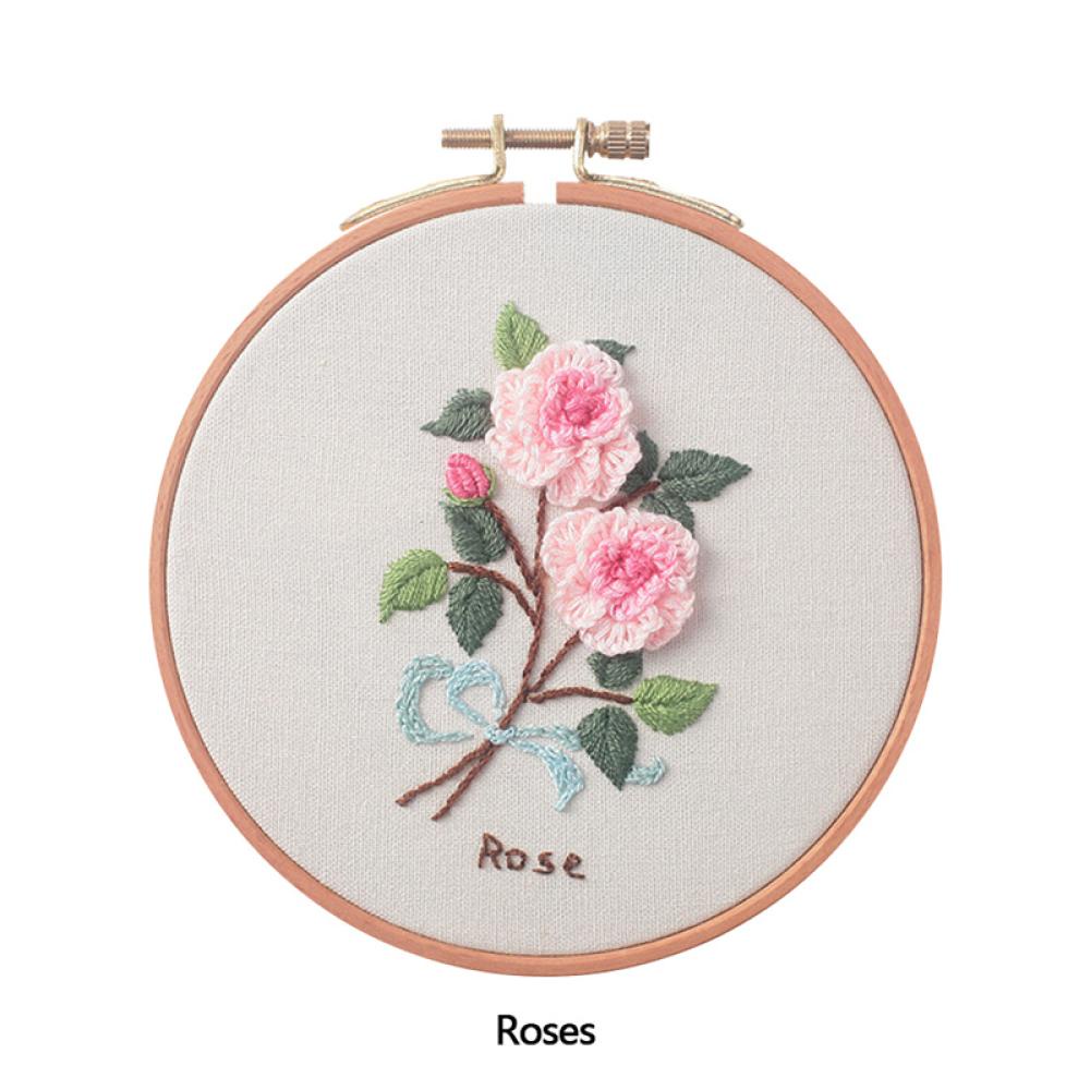 Bộ Tranh Thêu Chữ Thập Thủ Công Tự Làm Họa Tiết Hoa Xinh Xắn A6V5