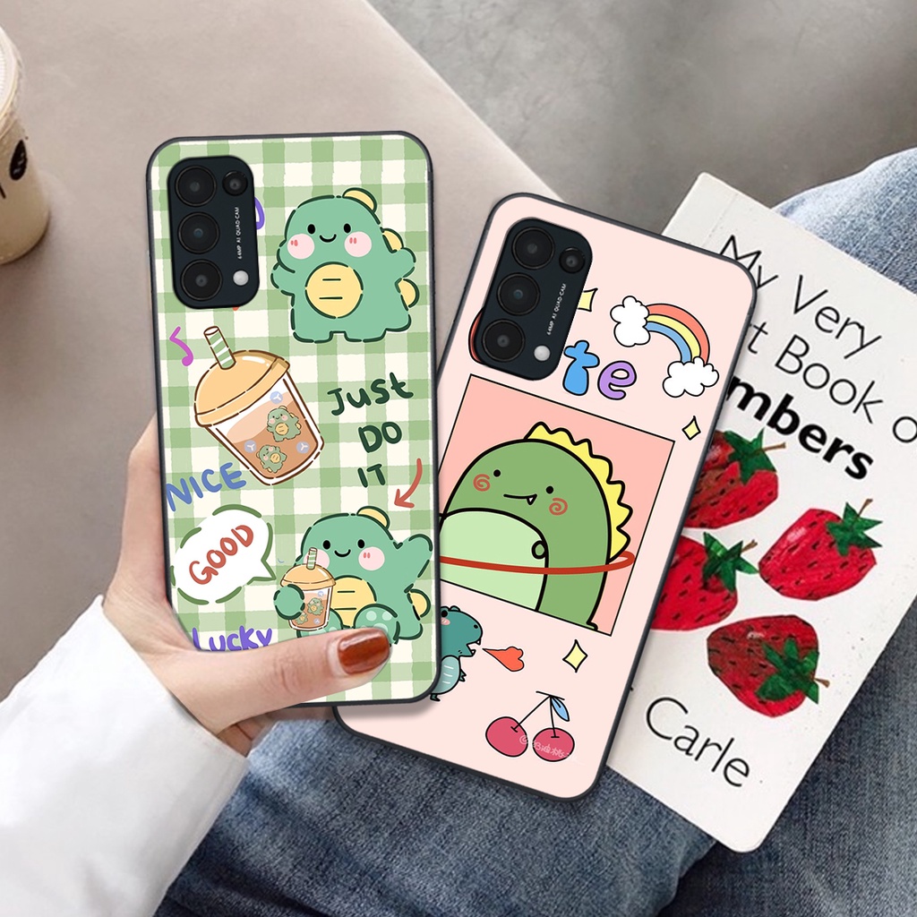 Ốp lưng Oppo Reno 5 in hình khủng long cute