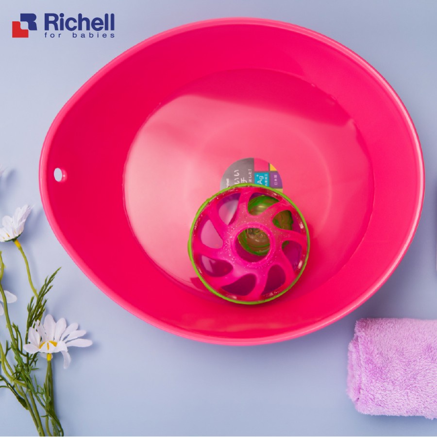 [Made in Japan] Chậu nhựa 3.1l kháng khuẩn Hayur Richell với kiểu dáng tinh tế, màu sắc bắt mắt size 29 x 25.5 x 12.5cm