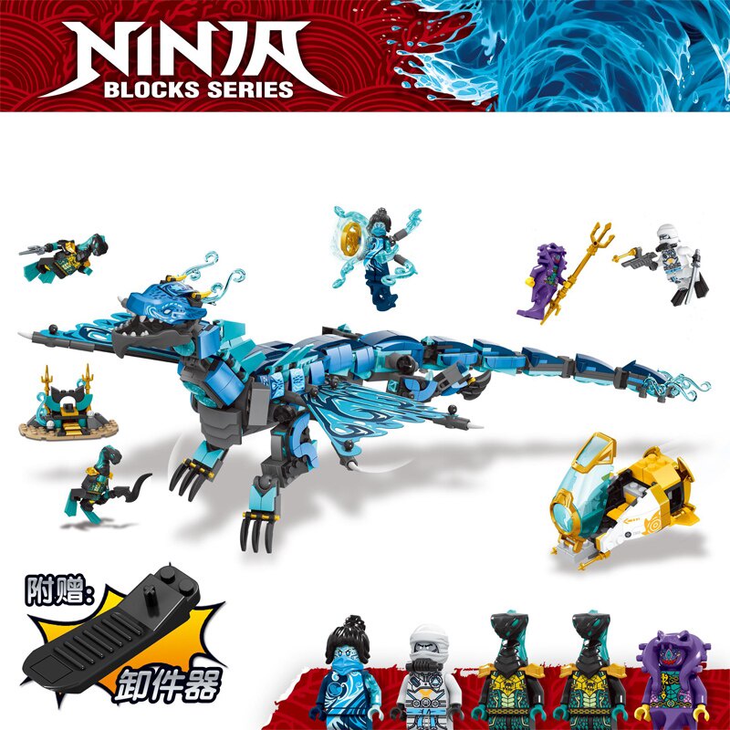 Đồ chơi Lắp ráp Mô hình 90017 MOC Water Dragon FIT 71754 749pcs