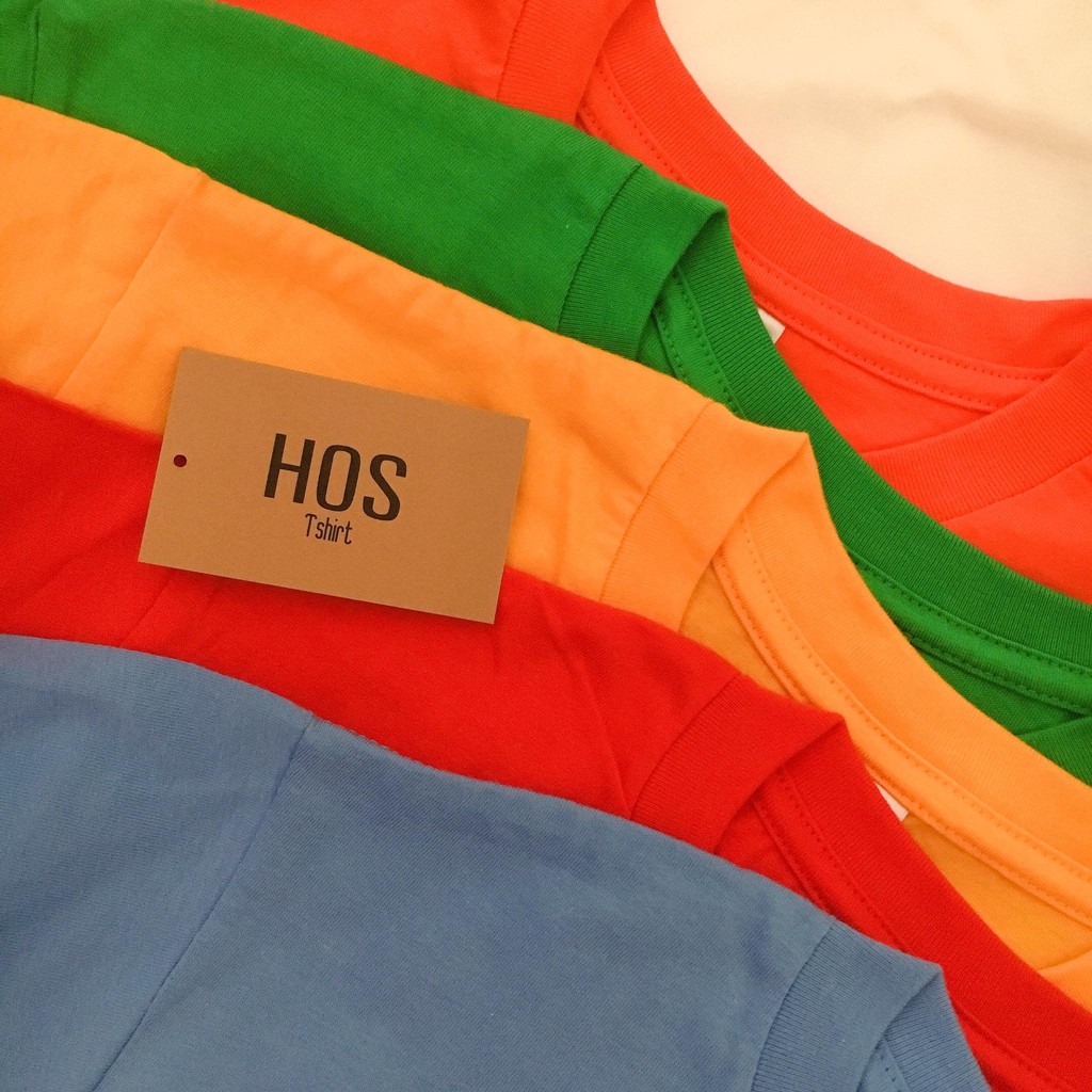 Áo thun trơn HOS - form rộng unisex, vải 100% thun cotton chất đẹp