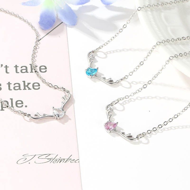 Vòng cổ chuỗi hợp kim mặt hình sừng hươu thời trang đẹp mắt cho nữ