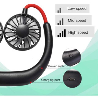 Quạt Mini Đeo Cổ 3 Tốc Độ Tiện Dụng