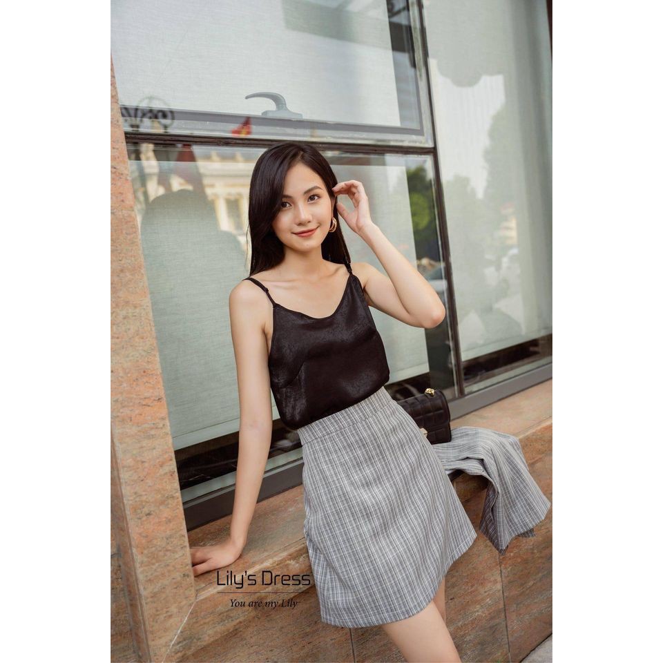 Set Blazer Caro + Chân Váy Caro ô xám by Lilie | BigBuy360 - bigbuy360.vn