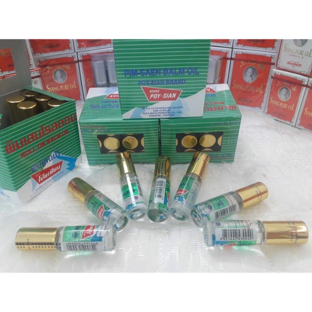 Combo 12 chai dầu lăn PIM SAEN BALM OIL POY-SIAN BRAND