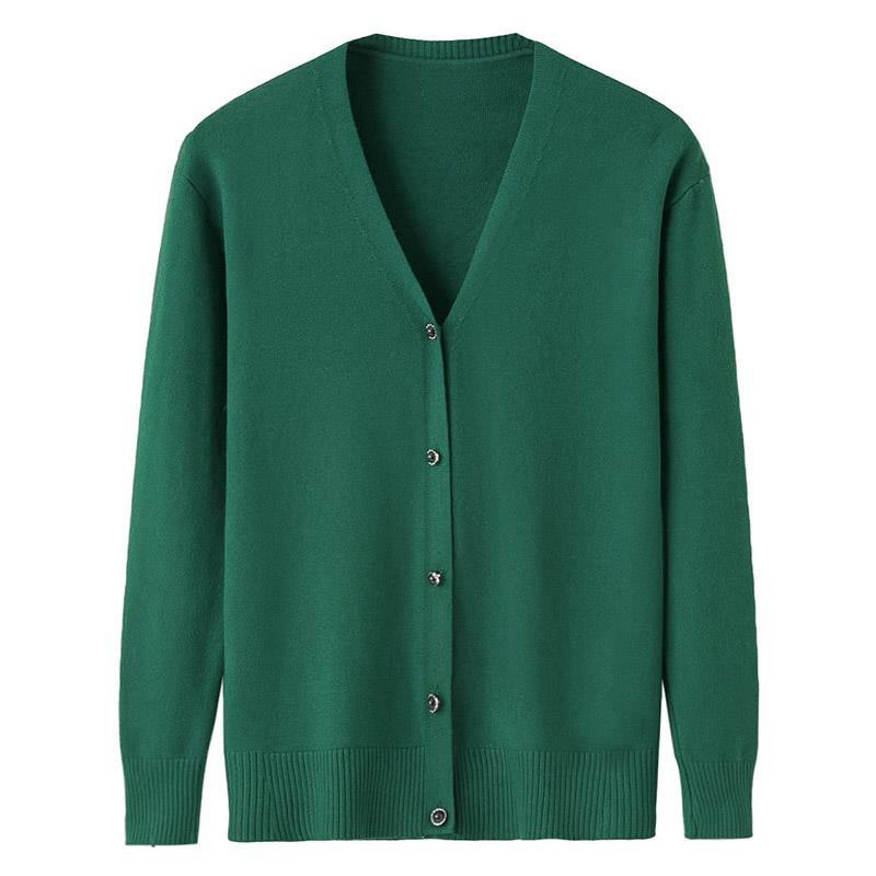 Áo Khoác Cardigan Cổ Chữ V Thời Trang Cho Phụ Nữ 50-60 Tuổi