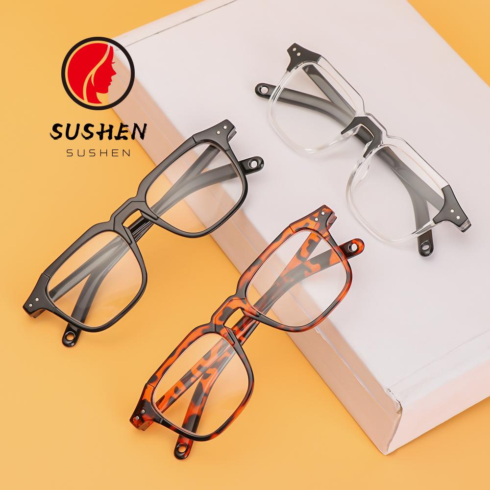 SUSHEN Fashion Myopia Glasses Square Frame Vintage Eyeglasses Optical Eyewear Office Computer Goggles Classic Unisex Vision Care/Multicolor