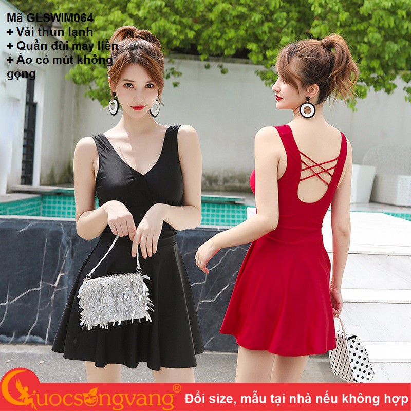 Váy đầm đi biển liền thân đồ bơi nữ có mút liền quần GLSWIM064 Cuocsongvang