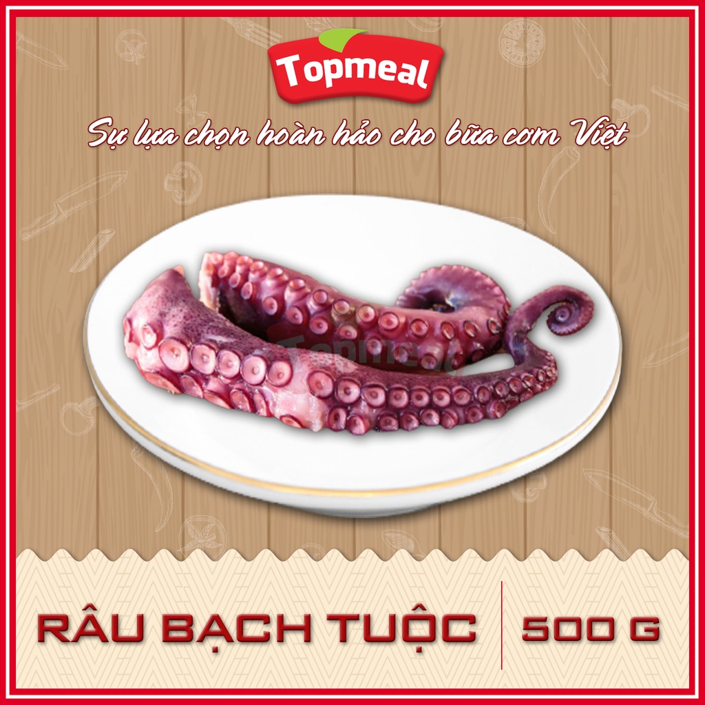 HCM - Râu bạch tuộc Topmeal (500g) - Thích hợp với các món sốt, xào, nướng, shasimi,... - [Giao nhanh TPHCM]