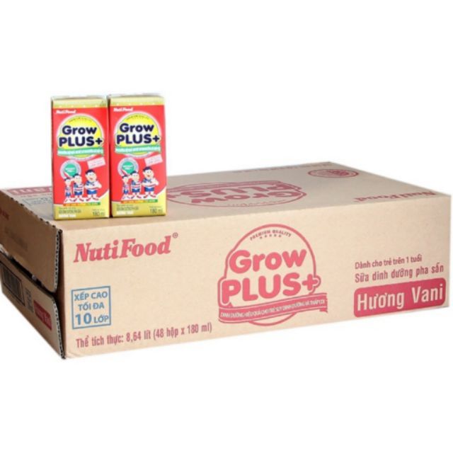 SỮA BỘT PHA SẴN NUTI GROW PLUS ĐỎ 180MLx48 hộp