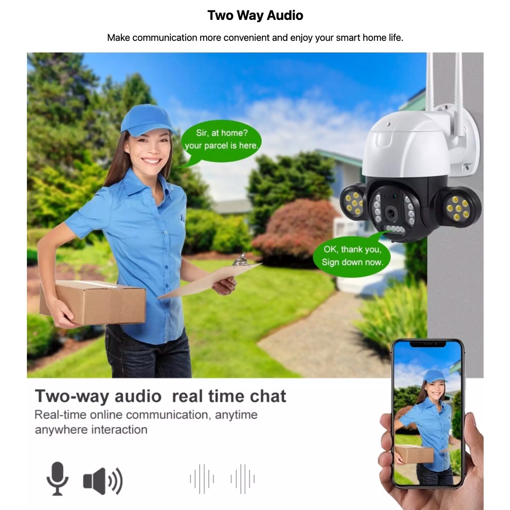 Camera Wifi Tuya, loại ngoài trời , trong nhà , App Smart Life / Smart Tuya -