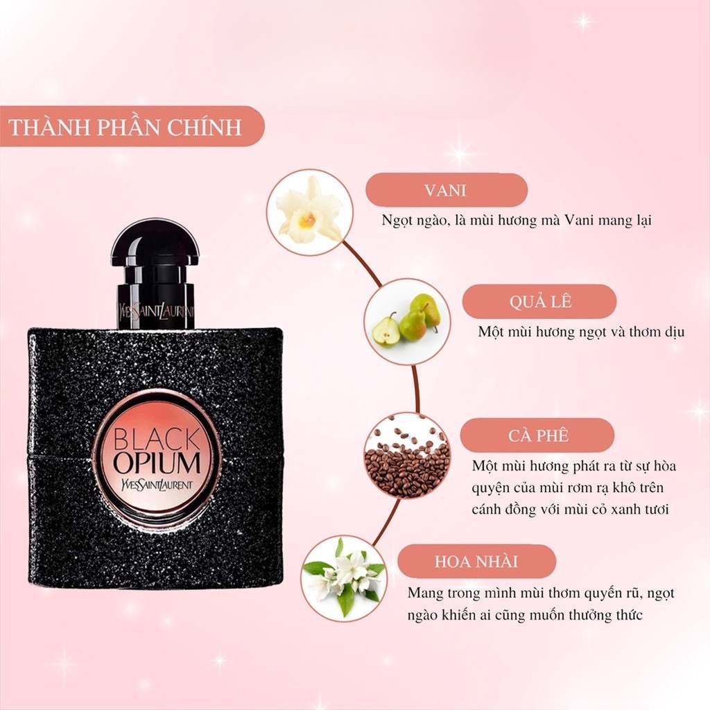 Nước hoa Nữ YSL Black Opium EDP - Hương thơm Ngọt Ngào Quyến Rũ đầy mê hoặc dung tích 90ml